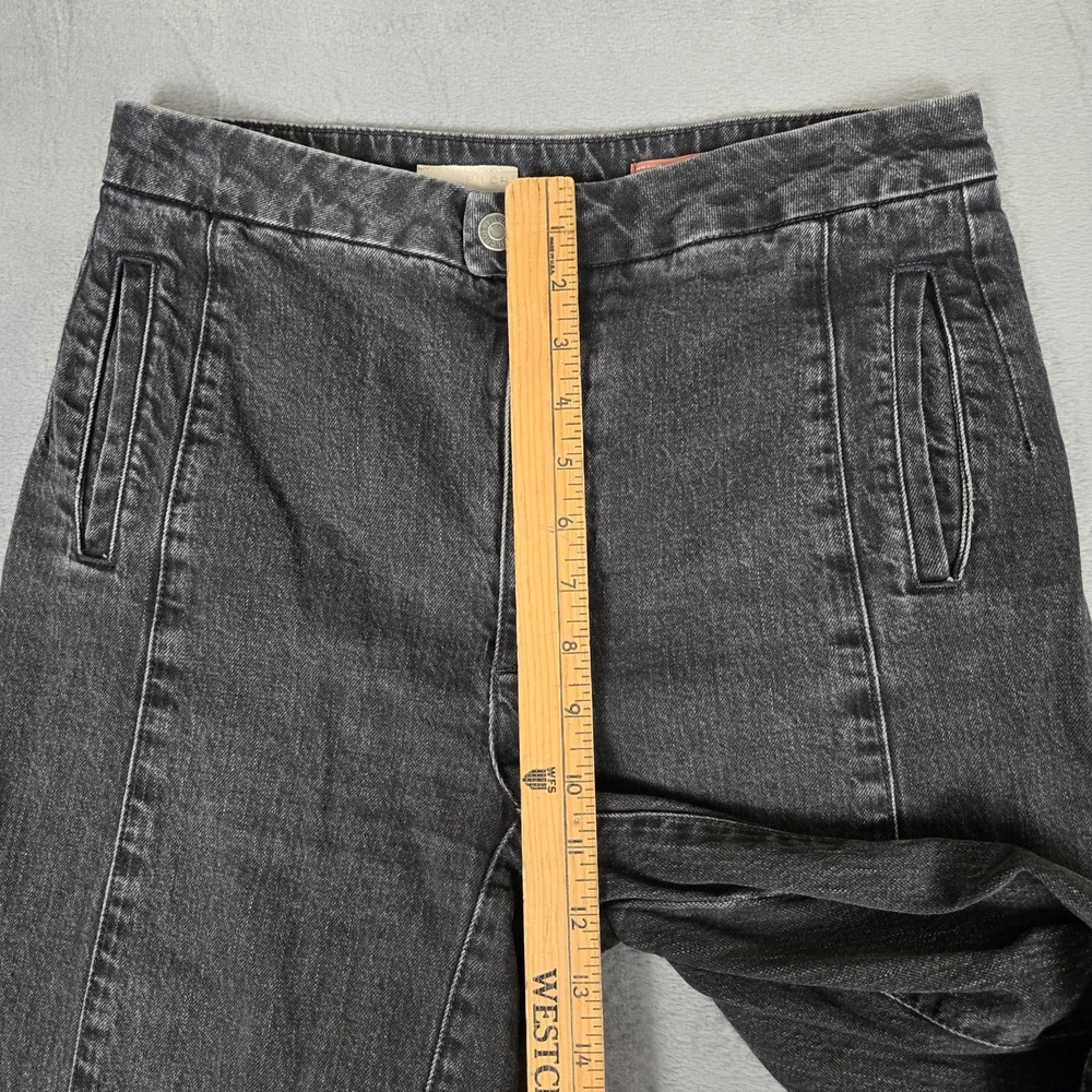 Anthropologie Pilcro The Skipper Jeans Women 29 Black High Rise Wide Leg Stretch - Picture 9 of 12